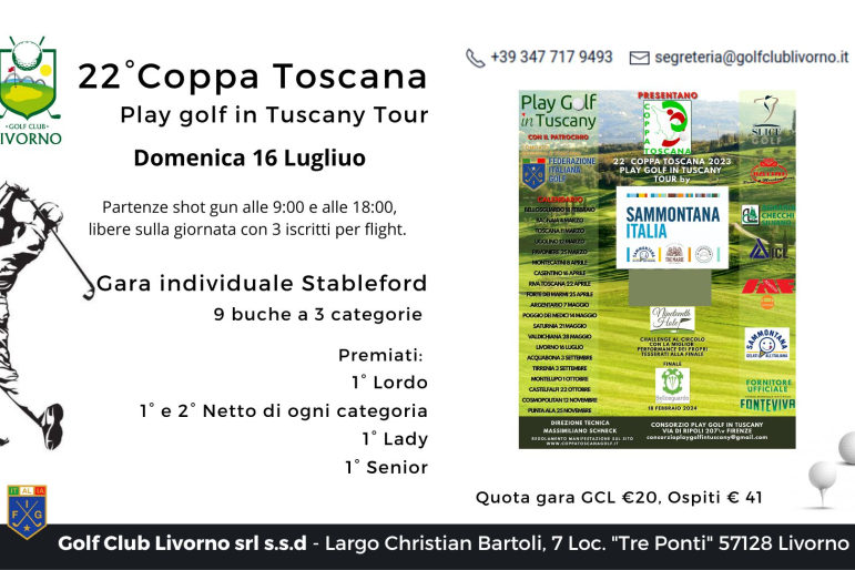 22° COPPA TOSCANA Play Golf In Tuscany